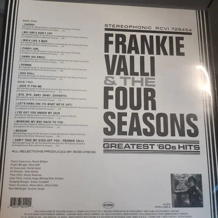 [BUNJANG] Frankie Valli &amp; The Four Seasons Greatest &