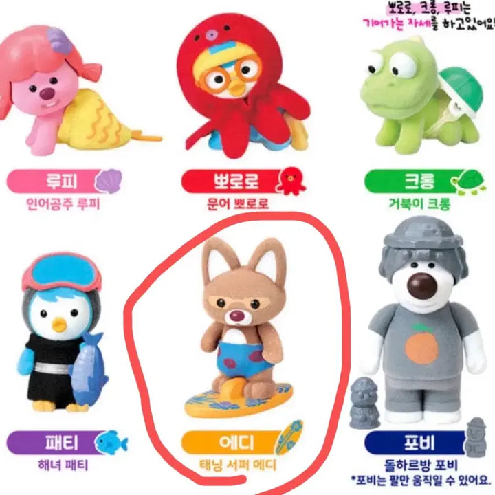 [BUNJANG] Pororo Surprise Bag Surprise Pack 4 Sea Friends Eddy / 뽀로로 서프라이즈백 서프라이즈팩 4 바다친구들 에디