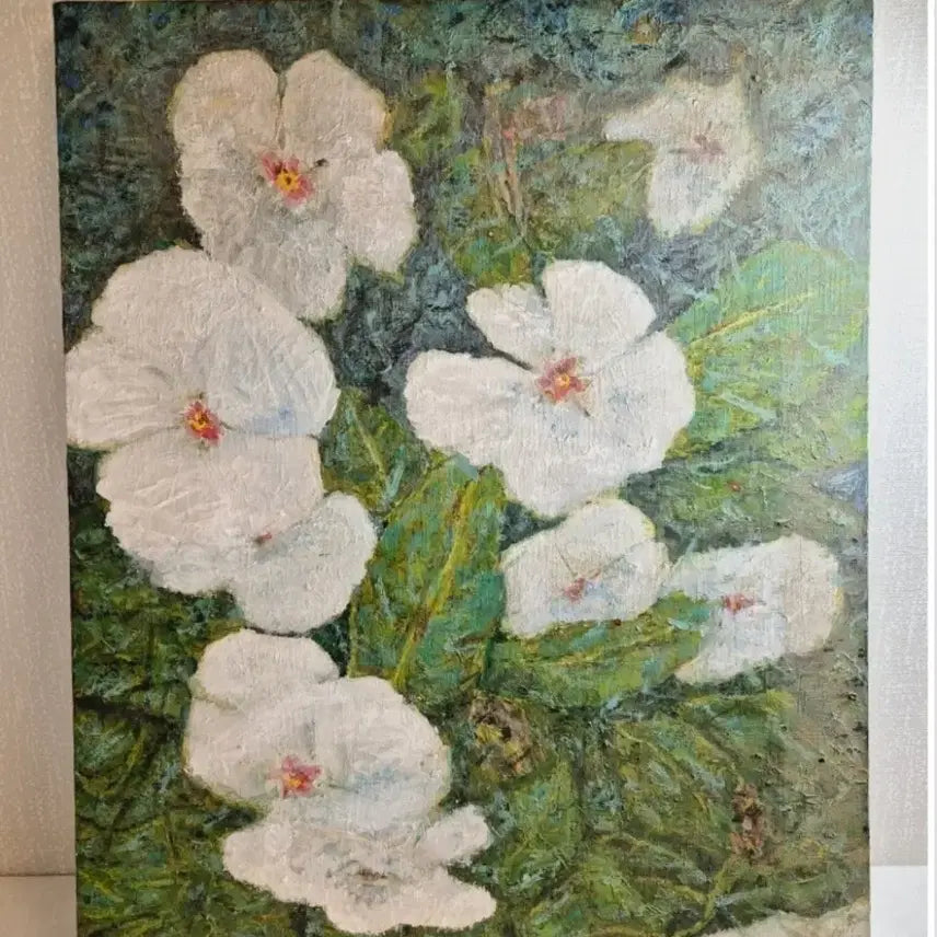 [BUNJANG] Park Ju-kyung Attributed Original Oil Painting "White Peony" (65x50cm) / 원화/유화] 박주경 작가 추정 빈티지 오리지널 <백모란> 그림 판매 (65*50)