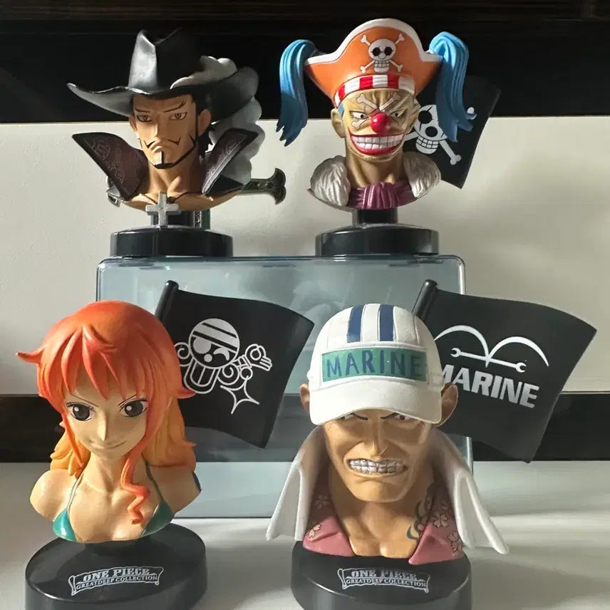 [BUNJANG] Bandai One Piece Bust Figures Set of 4 / 반다이 원피스 캐릭터 흉상피규어 4종 일괄판매합니다.