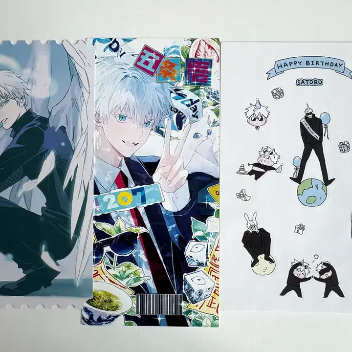 [BUNJANG] Gojo Satoru Collect Book, Postcards, and Stickers Bundle Set / 고죠 사토루 콜렉트북 생카 엽서 스티커 일괄