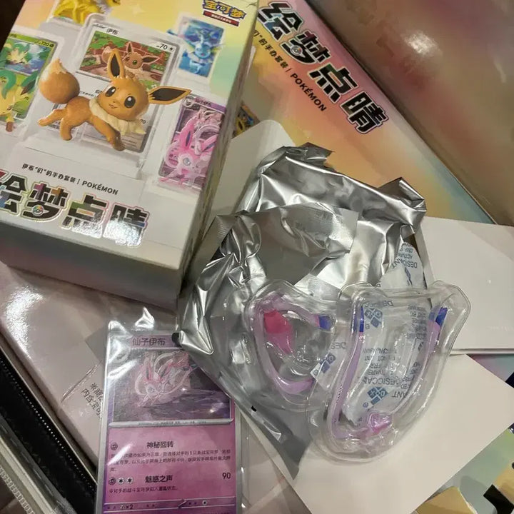 [BUNJANG] Eevee Evolutions Dream Painting Figure Promo Card Set / 중국 한정 이브이즈 카드 피규어 드림페인팅 화몽점정 3탄 님피아