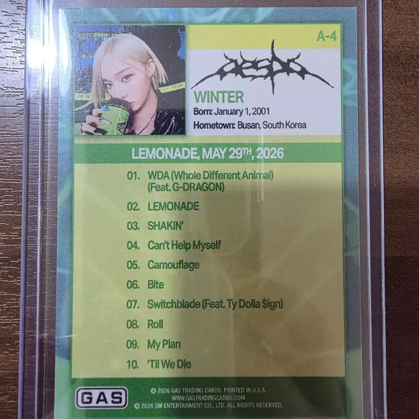 [BUNJANG] aespa Winter Trading Photocard / GAS X AESPA(에스파) 카드 윈터 (WINTER)