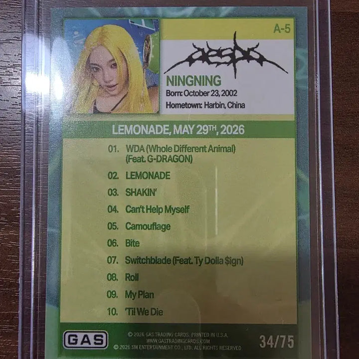 [BUNJANG] aespa NingNing Purple Foil Trading Photocard / GAS X AESPA(에스파) 카드 닝닝 (퍼플 포일)