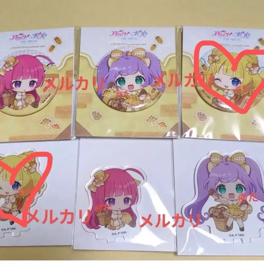 [BUNJANG] Pripara x Katsupara Collaboration Cafe Acrylic Stand &amp; Can Badge Set / 프리파라 카츠파라 콜라보 카페 아크릴 + 캔뱃지 공구 라라 소피