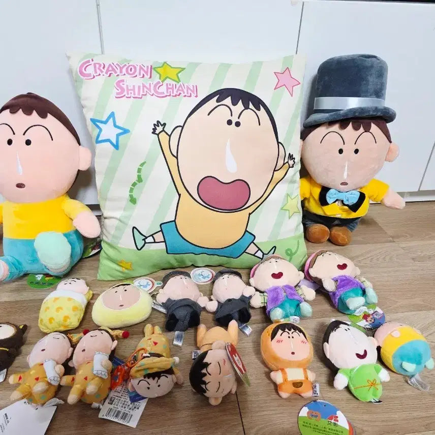 [BUNJANG] Crayon Shin-chan Cushion &amp; Plushie Set with Nohara Himawari Fan Bundle / 크레용 신짱 쿠션 인형 세트 + 맹구선풍기 일괄판매