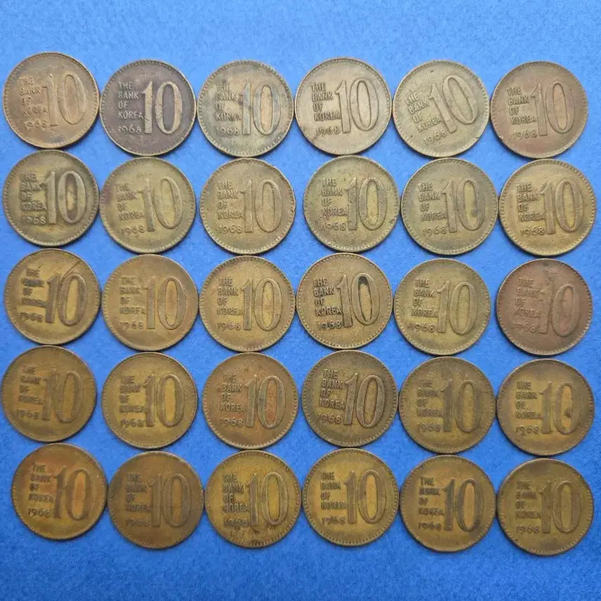 [BUNJANG] 1968 Republic of Korea 10 Won Used Coin (30 pcs) / 1968년 10원 사용제 동전 30개  -5-
