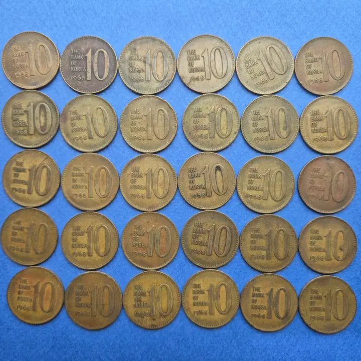 [BUNJANG] 1968 Republic of Korea 10 Won Used Coin (30 pcs) / 1968년 10원 사용제 동전 30개  -5-