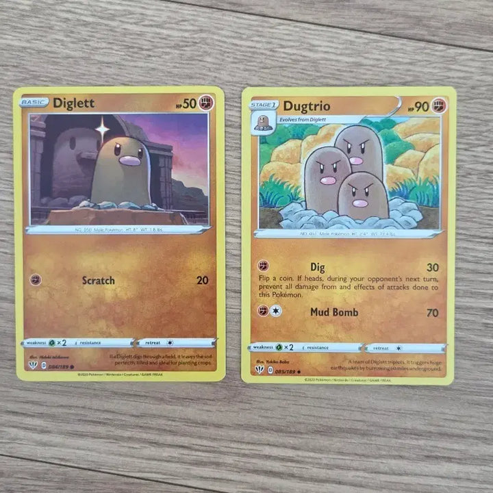 [BUNJANG] Pokemon Diglett &amp; Dugtrio 2-Card Set (English/North American Version) / "포켓통통"[영판/북미판] 포켓몬카드 디그다 &amp; 닥트리오 2종 세트 /(084, 085/189)
