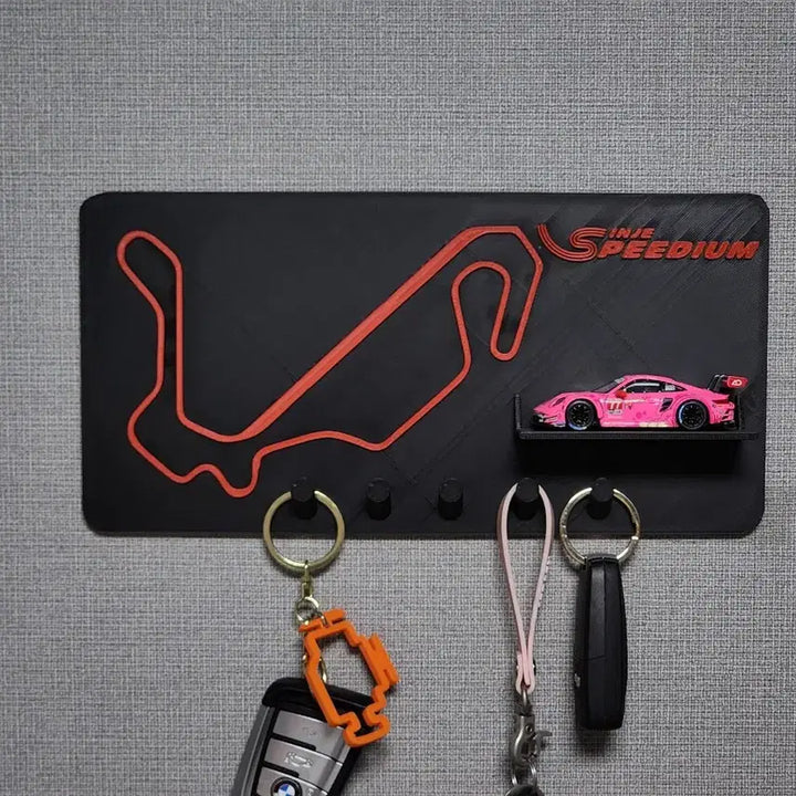 [BUNJANG] 1:64 Scale Racing Circuit Key Holder Display Stand / 1 64 레이싱 서킷 차키 키링 거치대