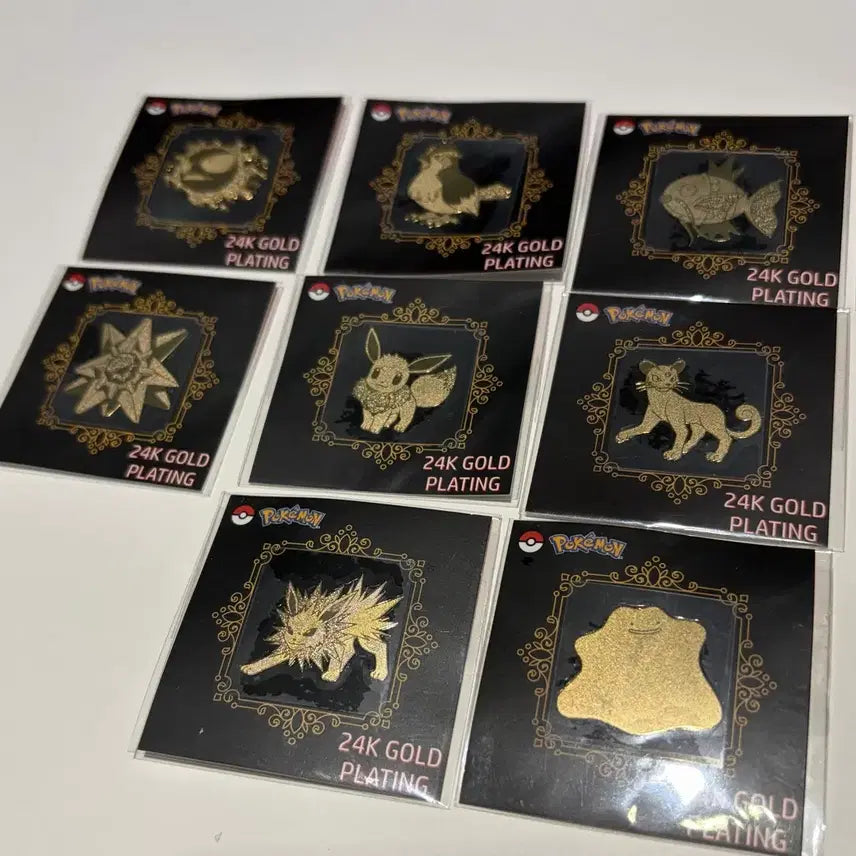 [BUNJANG] Pokemon 24K Gold Plated Badge Set (10 Types) / 포켓몬 24K 금도금 뱃지 10종 일괄 리자몽 팬텀