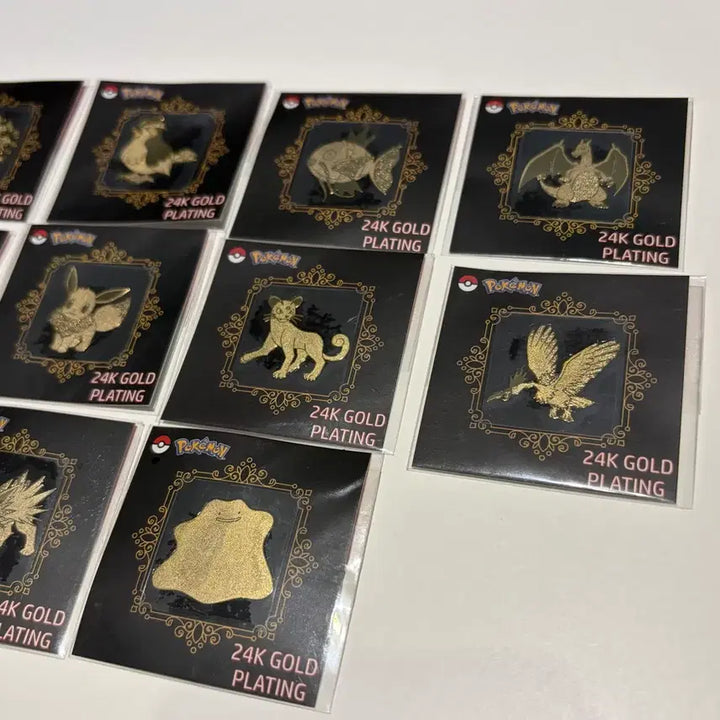 [BUNJANG] Pokemon 24K Gold Plated Badge Set (10 Types) / 포켓몬 24K 금도금 뱃지 10종 일괄 리자몽 팬텀