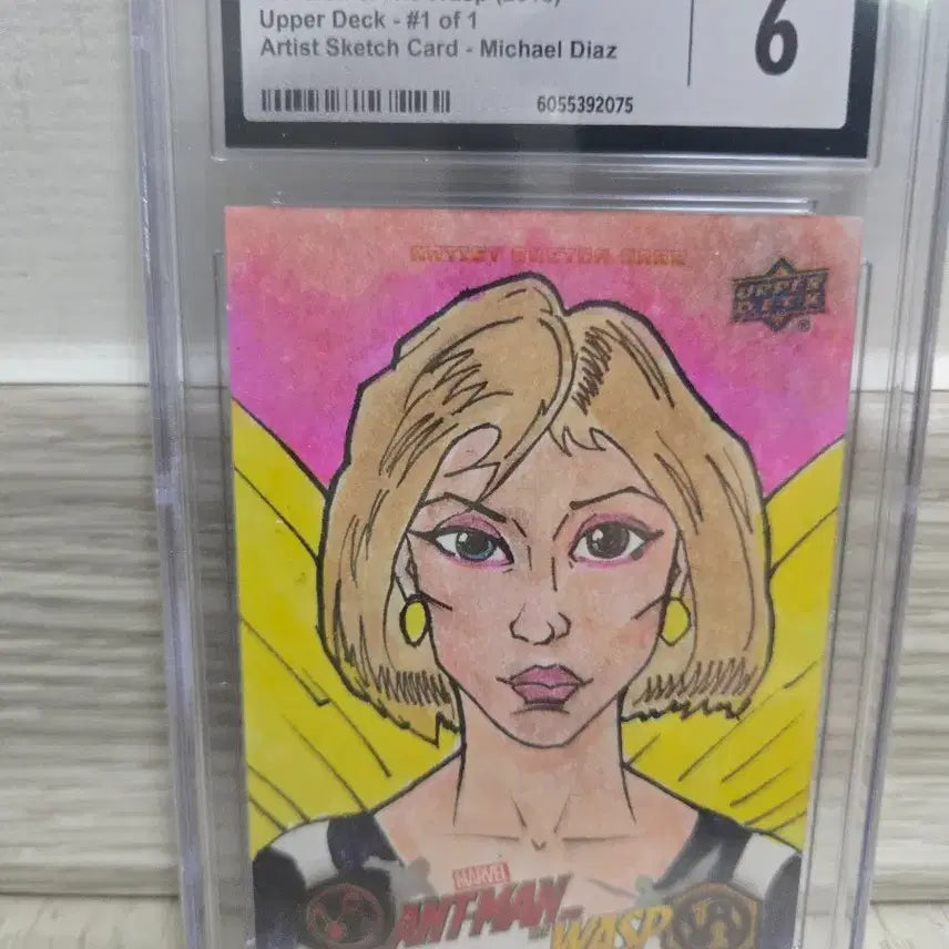 [BUNJANG] 2018 Upper Deck Marvel Ant-Man &amp; Wasp Janet Van Dyne Artist Sketch Card 1/1 by Michael Diaz (CGC 6) / 2018 Upper Deck Marvel Ant-Man Wasp Janet Van Dyne Artist Sketch 1/1 Michael Diaz CGC 6