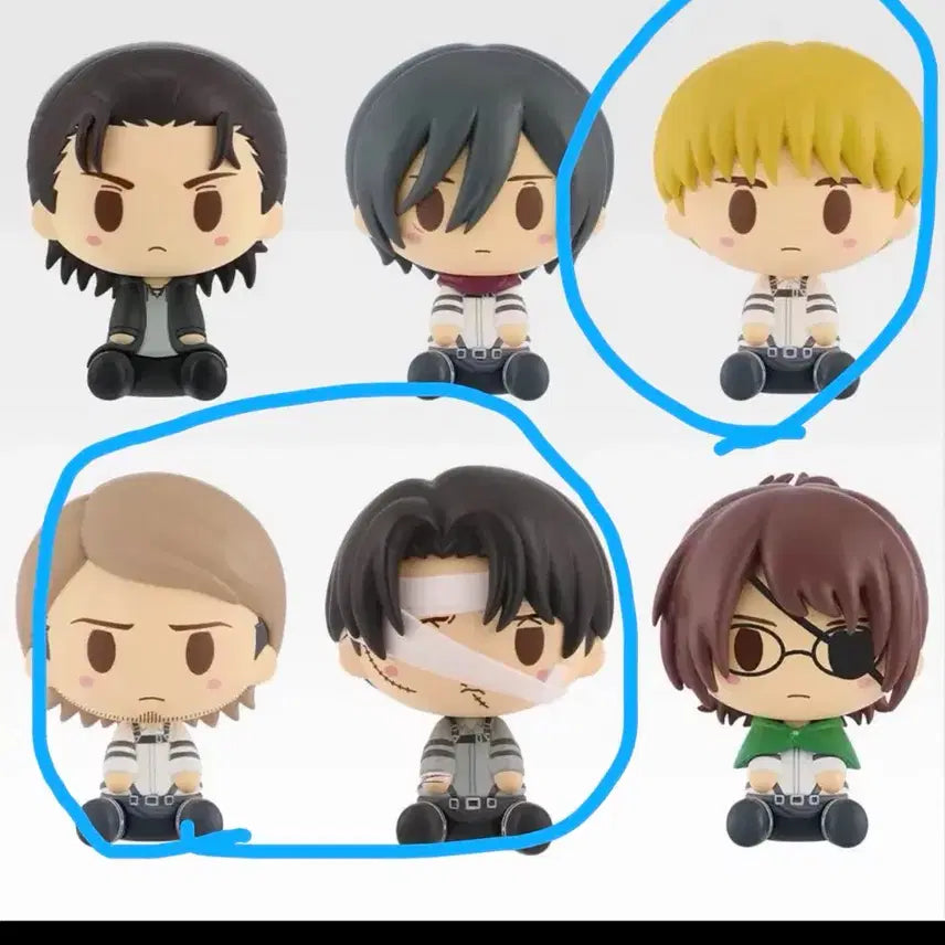 [BUNJANG] Attack on Titan Chokonokko Figure Set (Levi, Jean, Armin) / 진격의 거인 제일복권 초코노코 피규어 (리바이,쟝,아르민)