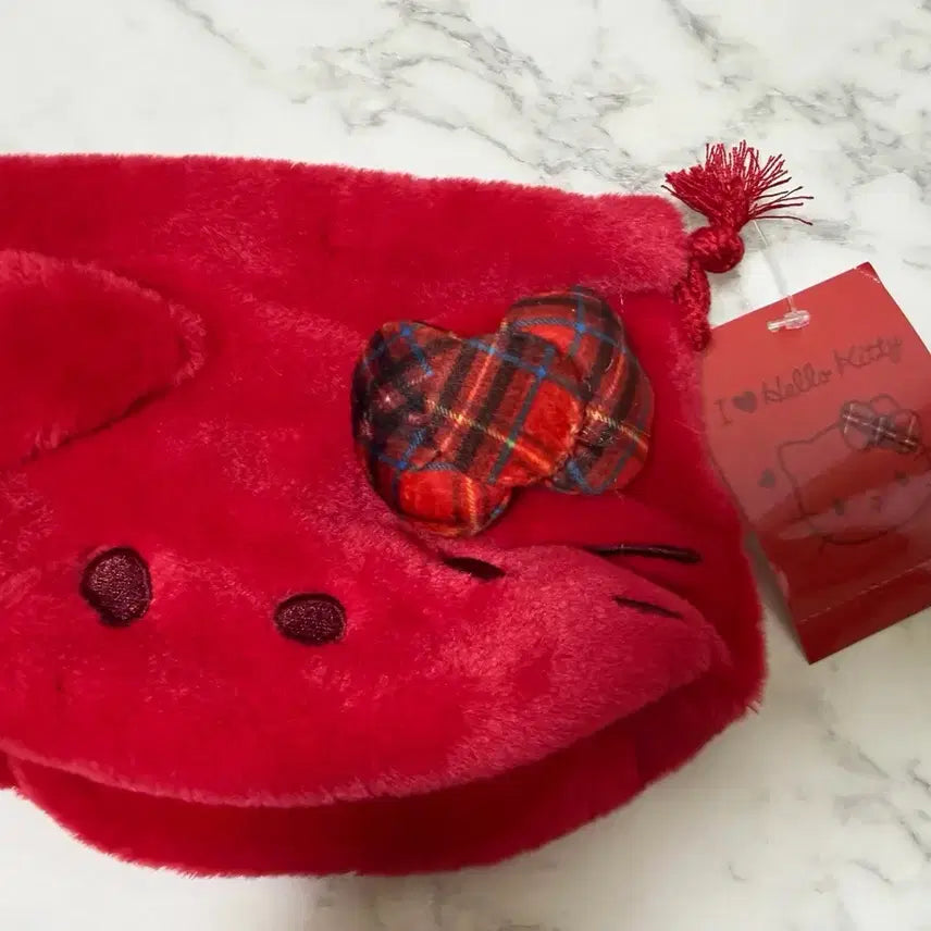 [BUNJANG] Sanrio Hello Kitty Face Drawstring Pouch Red / 산리오 헬로키티 페이스 조리개 파우치 레드 색상 판매