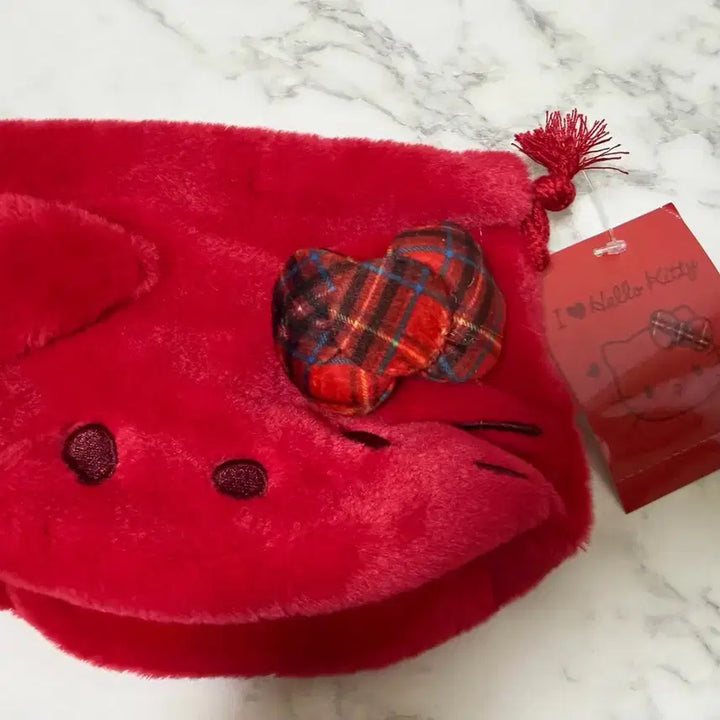 [BUNJANG] Sanrio Hello Kitty Face Drawstring Pouch Red / 산리오 헬로키티 페이스 조리개 파우치 레드 색상 판매