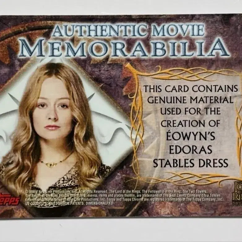[BUNJANG] Lord of the Rings Eowyn Commemorative Card / 반지의 제왕  영화 에오윈 기념품 카드