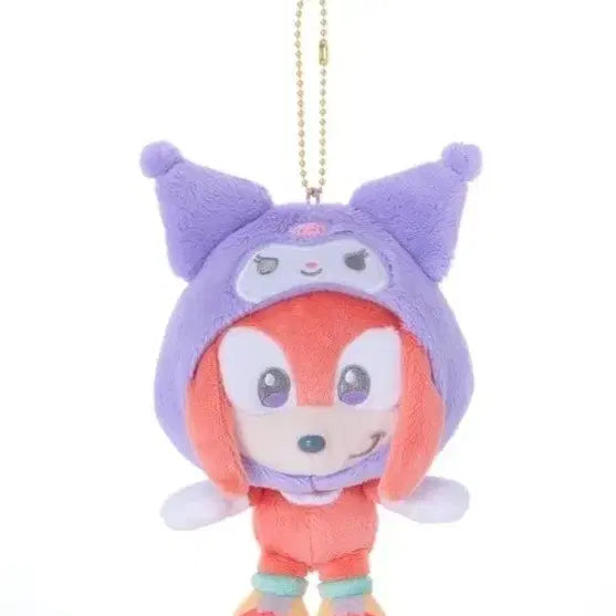 [BUNJANG] Sonic the Hedgehog x Sanrio Collaboration Kuromi Knuckles Plush Keychain / 소닉 더 헤지혹 산리오 콜라보 / 쿠로미 너클즈 인형 키링 (S)
