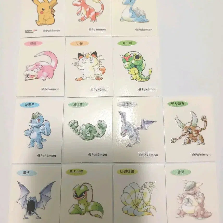 [BUNJANG] Pokemon 30th Anniversary Artwork Tteobuseal 14-Piece Bundle Set / 포켓몬 30주년 아트웍 띠부씰 14장 일괄판매