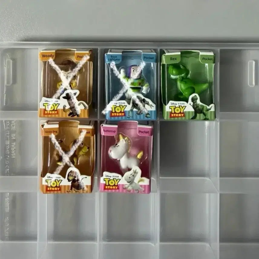[BUNJANG] Toy Story Rex &amp; Buttercup Rice Grain Figures Bundle Set / 토이스토리 쌀알피규어 2종 일괄 (렉스, 버터컵)