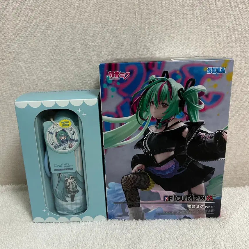 [BUNJANG] Hatsune Miku Figure &amp; Parasol Set / 하츠네미쿠 피규어+양우산