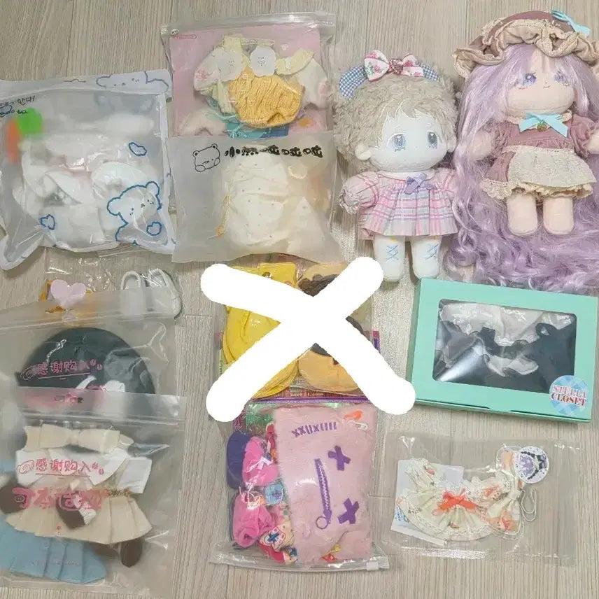 [BUNJANG] Plush Doll Clothing and Accessories Set / 솜인형 솜깅이 20깅 의상 신발 정리