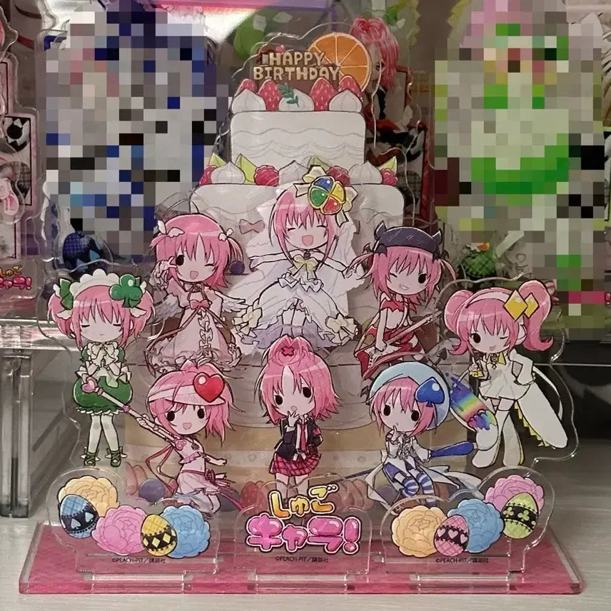 [BUNJANG] Shugo Chara! Amu Hinamori Premium Birthday Acrylic Diorama Plate Stand / 캐릭캐릭체인지 캐캐체 아무 프리미엄 생일 아크릴 디오라마 플레이트 스탠드
