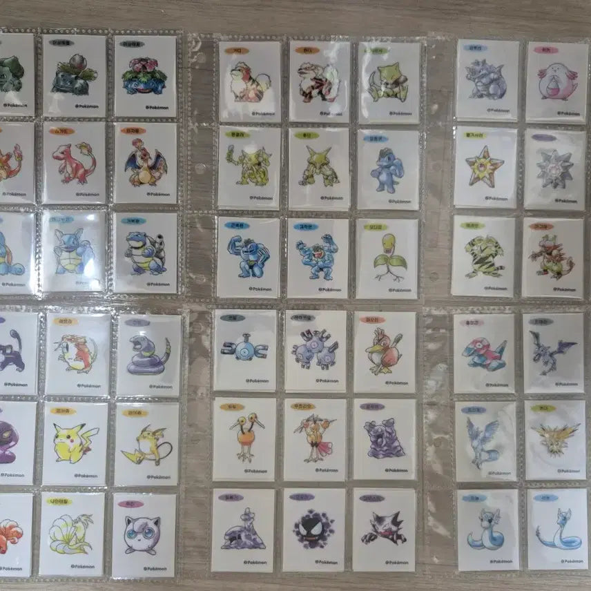 [BUNJANG] Pokemon Sticker Art Mewtwo 100 Types Complete Set / 포켓몬 띠부씰 아트워크 뮤츠 포함 100종 띠부실 전종 완성본.
