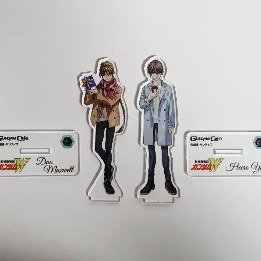 [BUNJANG] Gundam Wing Zero Custom Cafe Acrylic Stand Set / 건담w 윙 건담카페 아크릴스탠드 히이로 듀오 일괄 판매
