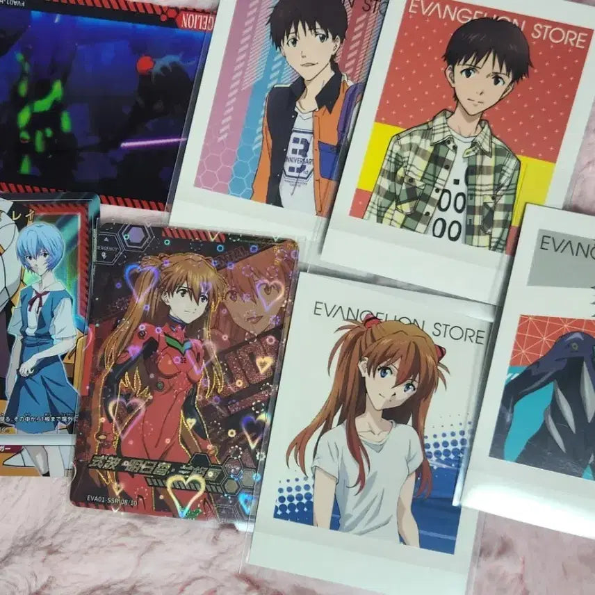 [BUNJANG] Evangelion Rei Asuka Kaoru Shinji Poucha Card Bundle Set / 에반게리온 레이 아스카 카오루 신지 파샤 카드 판매 고전 미소녀