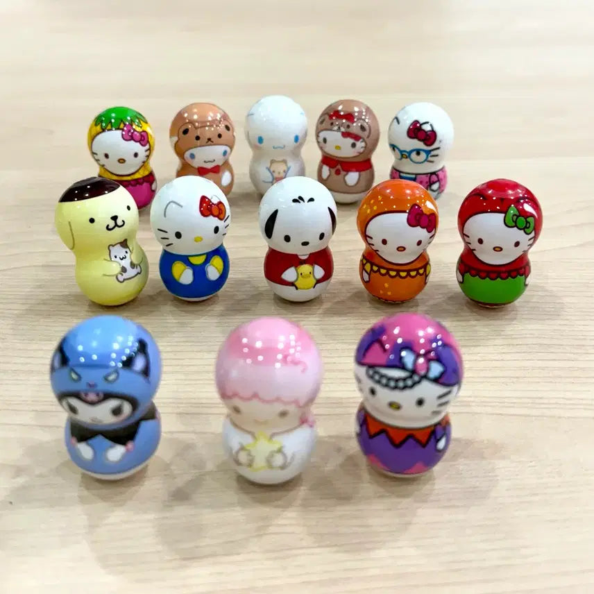 [BUNJANG] Sanrio Characters Tumbler Figures Set / Sanrio산리오 캐릭터 오뚝이 오뚜기 가챠피규어figuregatcha13개 일괄 떨이