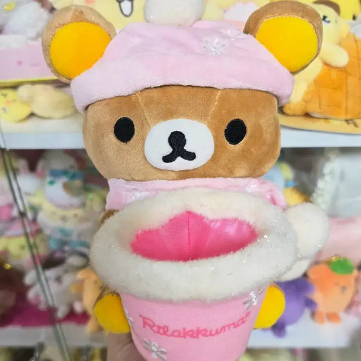 [BUNJANG] 2007 San-X Rilakkuma Pink Snow Winter Storage Box / 2007 고전 산엑스 핑크 스노우 윈터 리락쿠마 소품함 수납함 인형