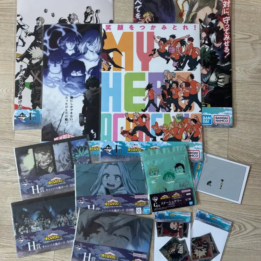 [BUNJANG] My Hero Academia Ichiban Kuji Goods Bundle Set (Poster, Sticker, Canvas Board) / 새상품,일괄) 나의 히어로 아카데미아 쿠지 제일복권 하위상 캔버스 보드 포스터 스티커 등