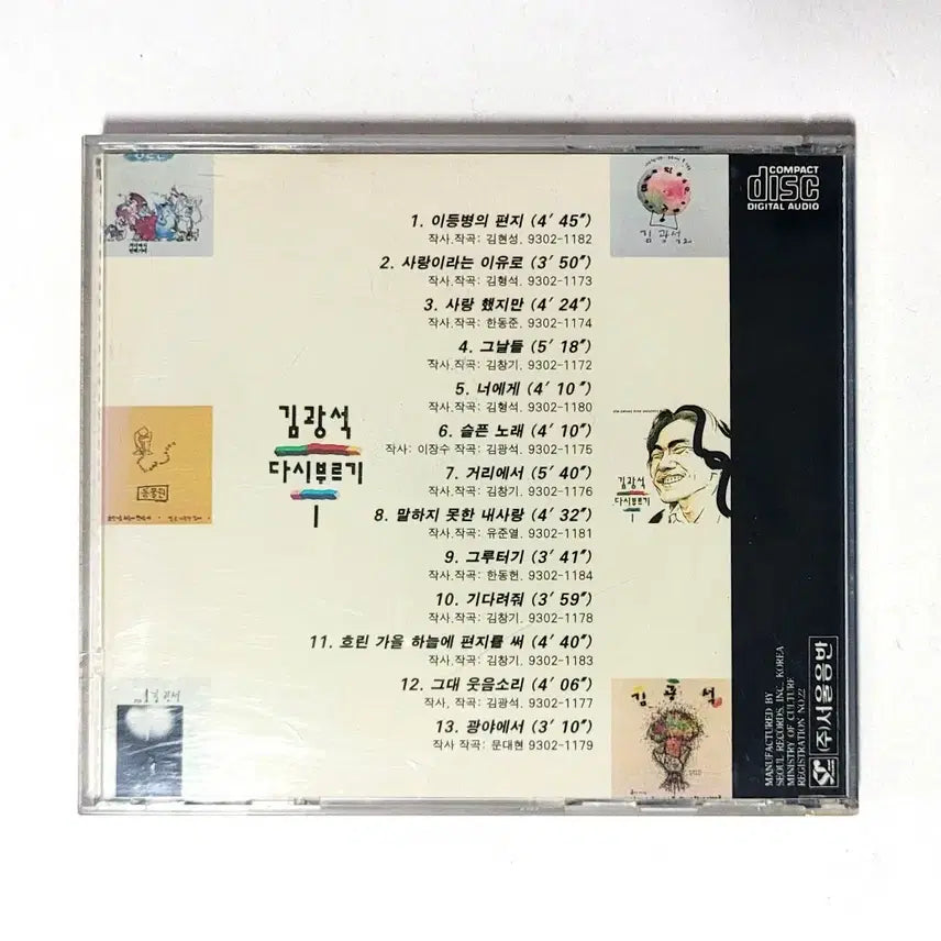 [BUNJANG] Kim Kwang Seok Rewriting Vol. 1 First Press CD (Seoul Records 1993) / [인기수집반]김광석 다시부르기1 초반CD 서울음반 1996년