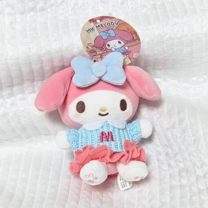 [BUNJANG] Sanrio My Melody Mymelo Knit Series Plush Charm / 산리오 무뉴구루미 따뜻한 니트 시리즈 마이멜로디