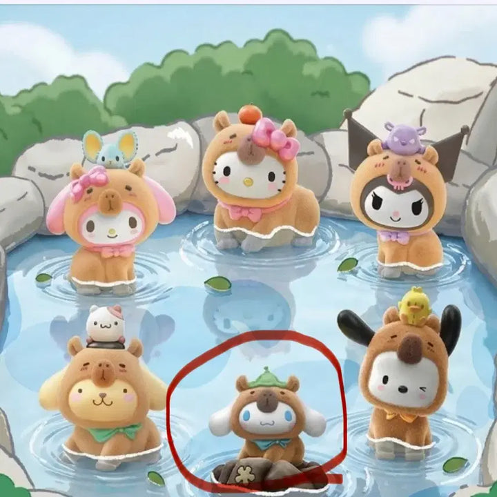 [BUNJANG] Sanrio Capybara Cinnamoroll Figure / 산리오 카피바라 시나모롤 피규어