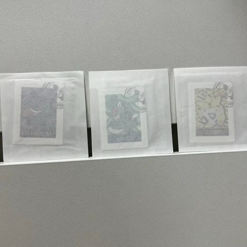 [BUNJANG] Pokemon (Gengar, Totodile, Togepi) Stamp Stickers Bundle Set / 포켓몬스터 (팬텀,리아코,토게피) 우표 스티커 3종 일괄 굿즈