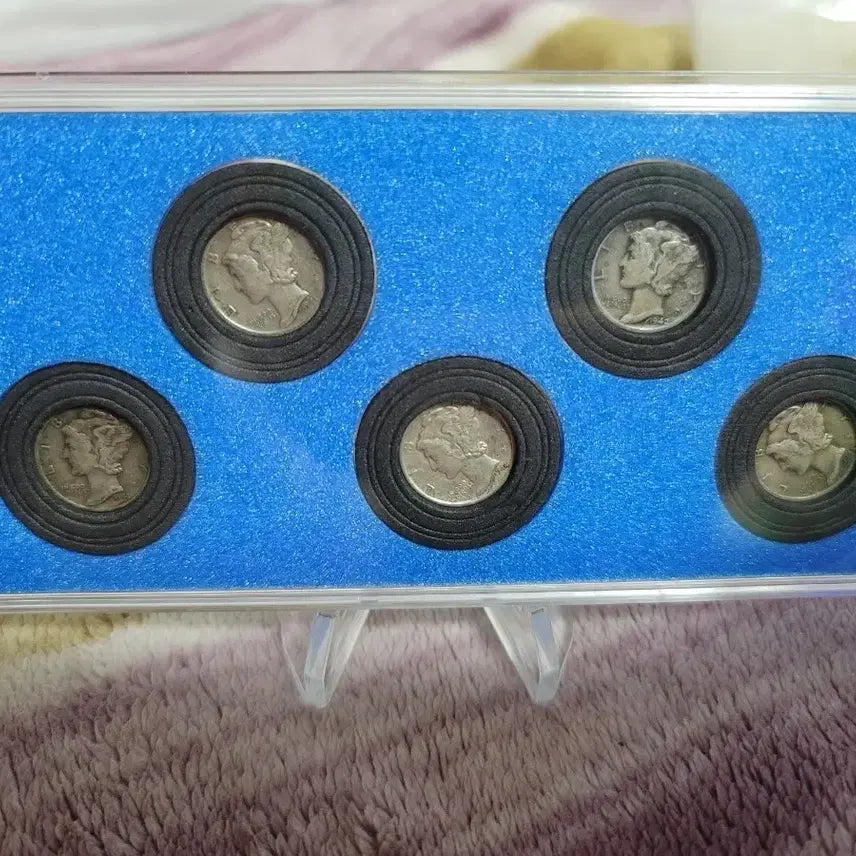 [BUNJANG] Mercury Dime Silver Coin Set (1941-1945) 5-Coin Bundle / 머큐리 다임은화 세트 (1941-1945) 5종일괄