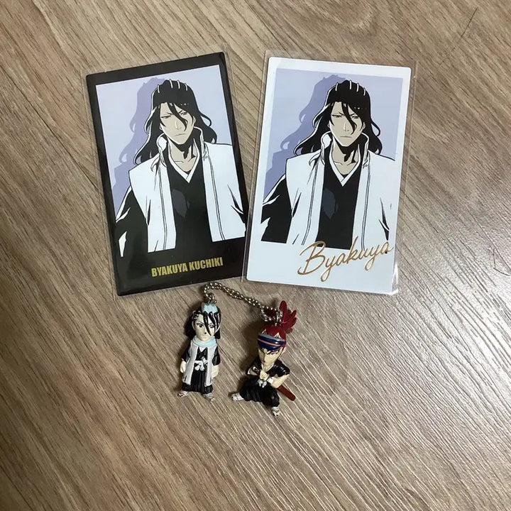 [BUNJANG] Bleach Kuchiki Byakuya &amp; Abarai Renji Figure Keychain &amp; Photocard Set / 블리치 쿠치키 뱌쿠야+아바라이 렌지 피규어 키링 및 포토카드 세트