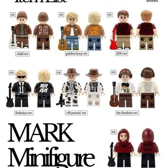[BUNJANG] NCT Mark Lego Keyring Bundle Set / 마크 레고 키링 7개 세트 nct127 엔시티드림 포카 인형