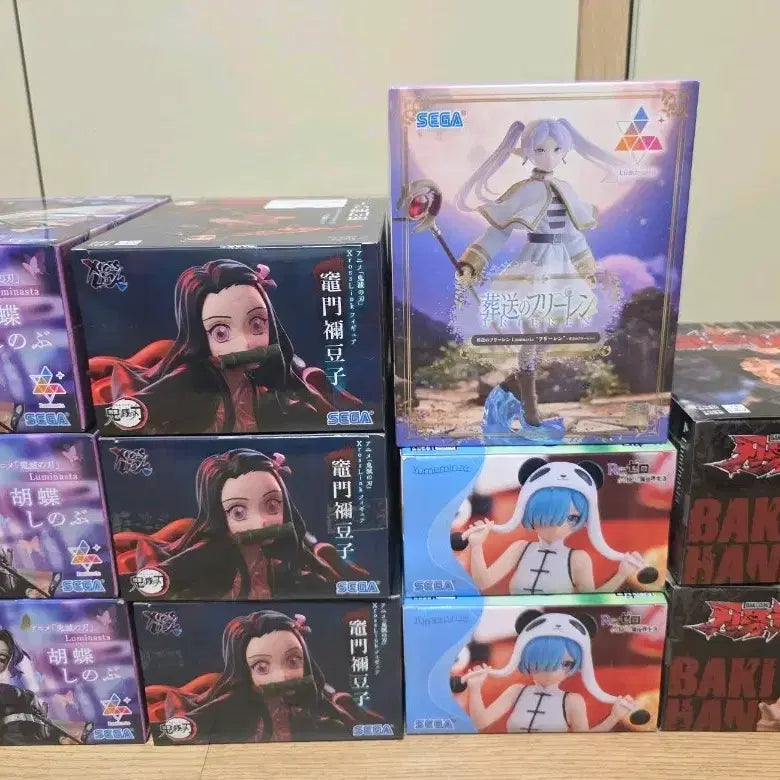 [BUNJANG] Sealed Assorted Anime Figure Bundle (Shinobu, Nezuko, Rem, PriRem, Baki) / 미개봉) 최신 경피(시노부 네즈코 렘 프리렘 바키)