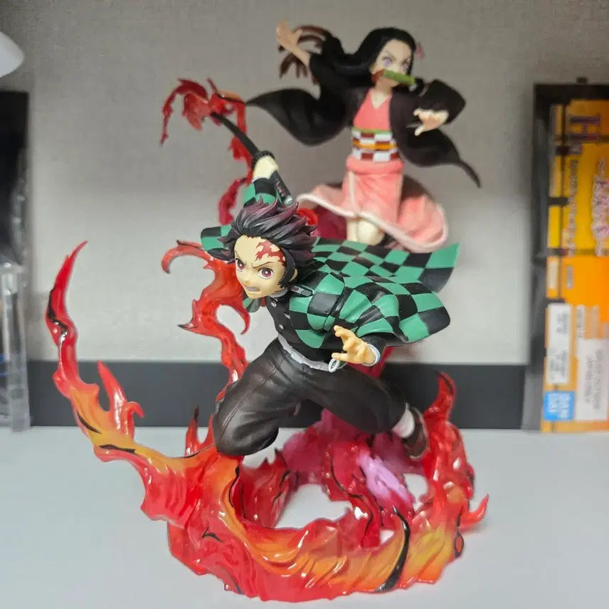 [BUNJANG] Bandai FiguartsZERO Tanjiro &amp; Nezuko Demon Slayer Figure (Opened) / (택포 13.0 박스 O) 귀멸의칼날 탄지로 네즈코 반다이 피규아츠제로 개봉품