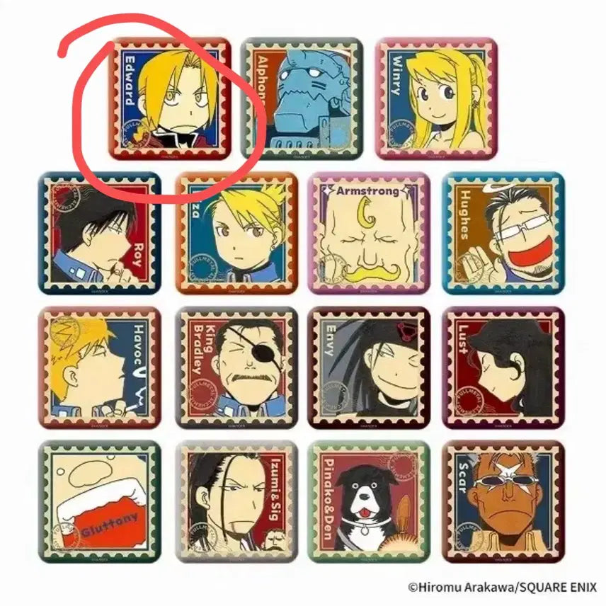 [BUNJANG] Fullmetal Alchemist Edward Elric Square Can Badge Jump Shop / 급처) 강연금 강철의 연금술사 스퀘어 캔뱃지 점프샵 에드워드