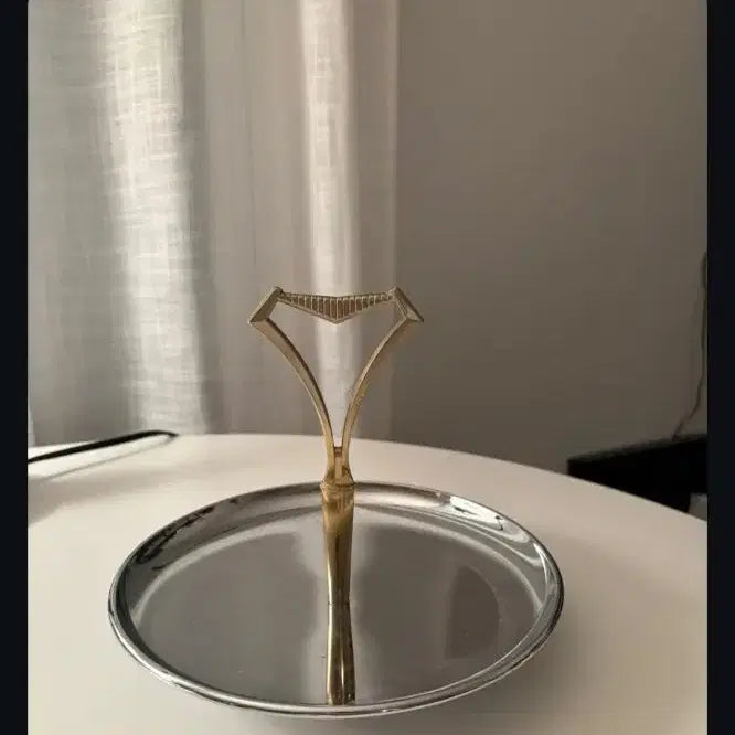 [BUNJANG] Vintage Gold Handle Tray / 빈티지 금색 손잡이 트레이