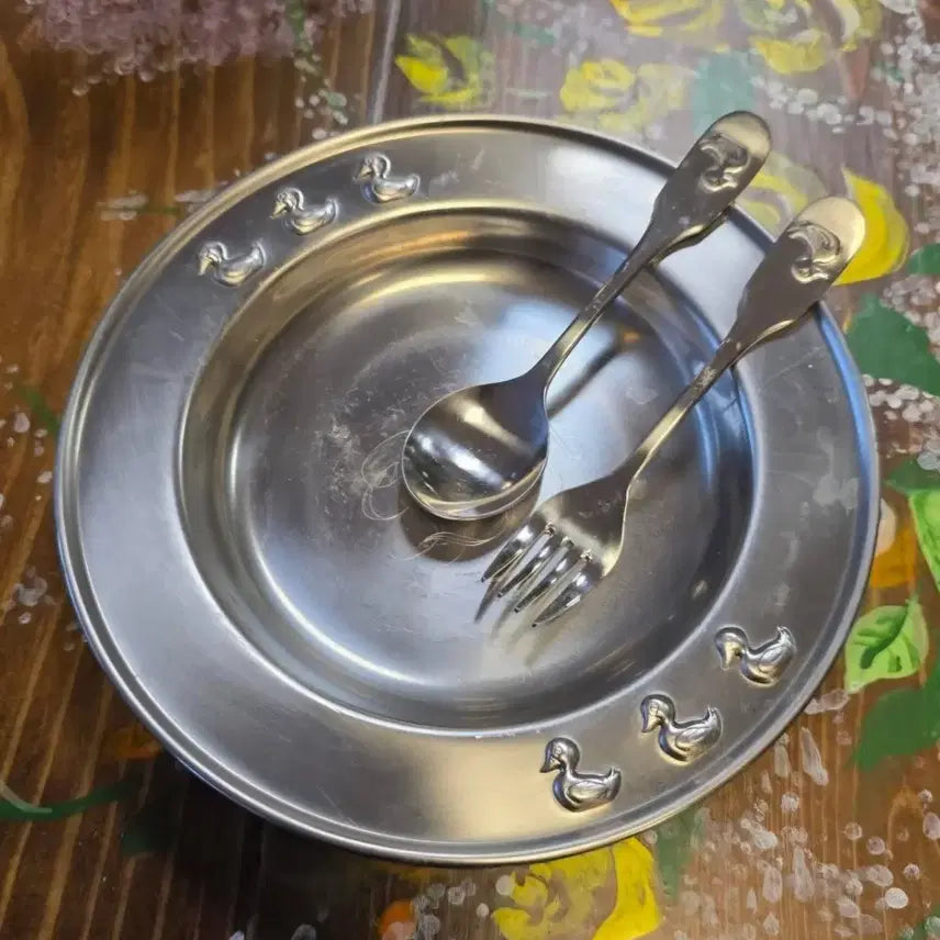 [BUNJANG] Antique Silver Duck Motif Tableware Set / 앤티크 실플  오리 문양 식기 세트