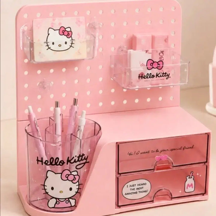 [BUNJANG] Hello Kitty Perforated Storage Box with Drawer / 키티 타공 정리 수납함 산리오 서랍 핑크 헬로키티