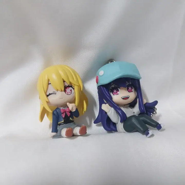 [BUNJANG] Oshi no Ko Gacha Figure 4 Types Set - Ai, Menco, Ruby Swing Mascot Keychain Stand / 최애의 아이 가챠 피규어 4종 세트 일괄 아이 멤쵸 루비 오시노코 스윙 마스코트 키링 스탠드 교복 수영장 튜브