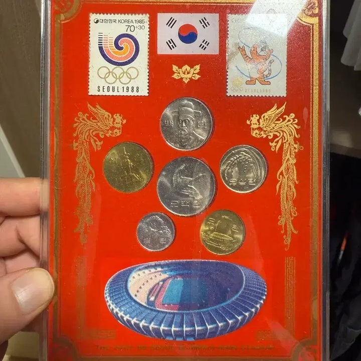 [BUNJANG] 1988 Seoul Olympics Commemorative Coin Set with Stamps / 88올림픽 기념 주화