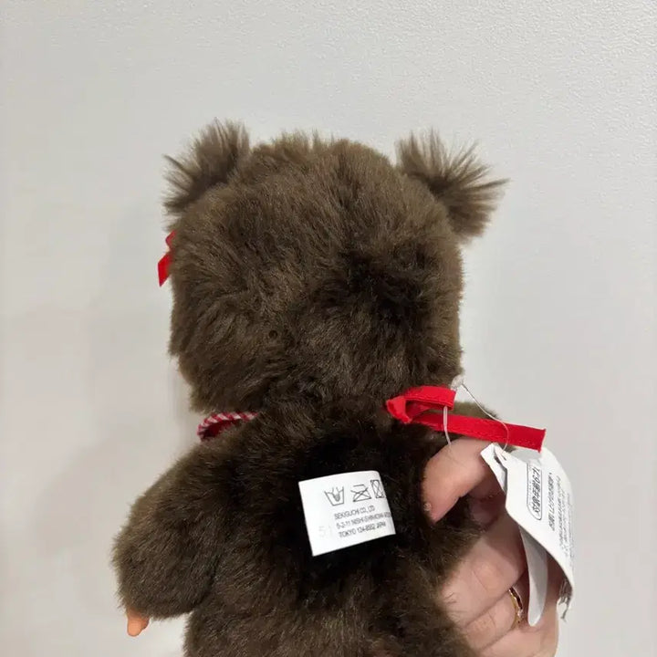 [BUNJANG] Authentic Monchhichi Doll with Pigtails and Red Scarf / 정품 몬치치 양갈래 인형