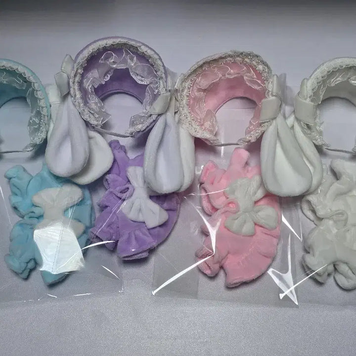 [BUNJANG] 10cm Plushie Outfit PosyBunny Set / (일괄/판매) 10cm 솜인형 의상 레모란 님 포근버니(하늘,보라,핑크,화이트)